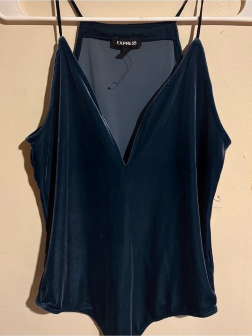 Express Deep Teal Velvet V-Neck Cami